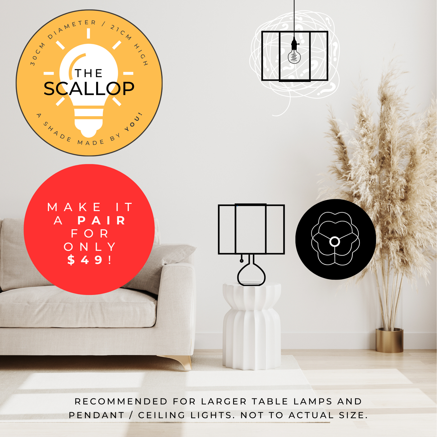 Lampshade Making Kit (Scallop 30cm)
