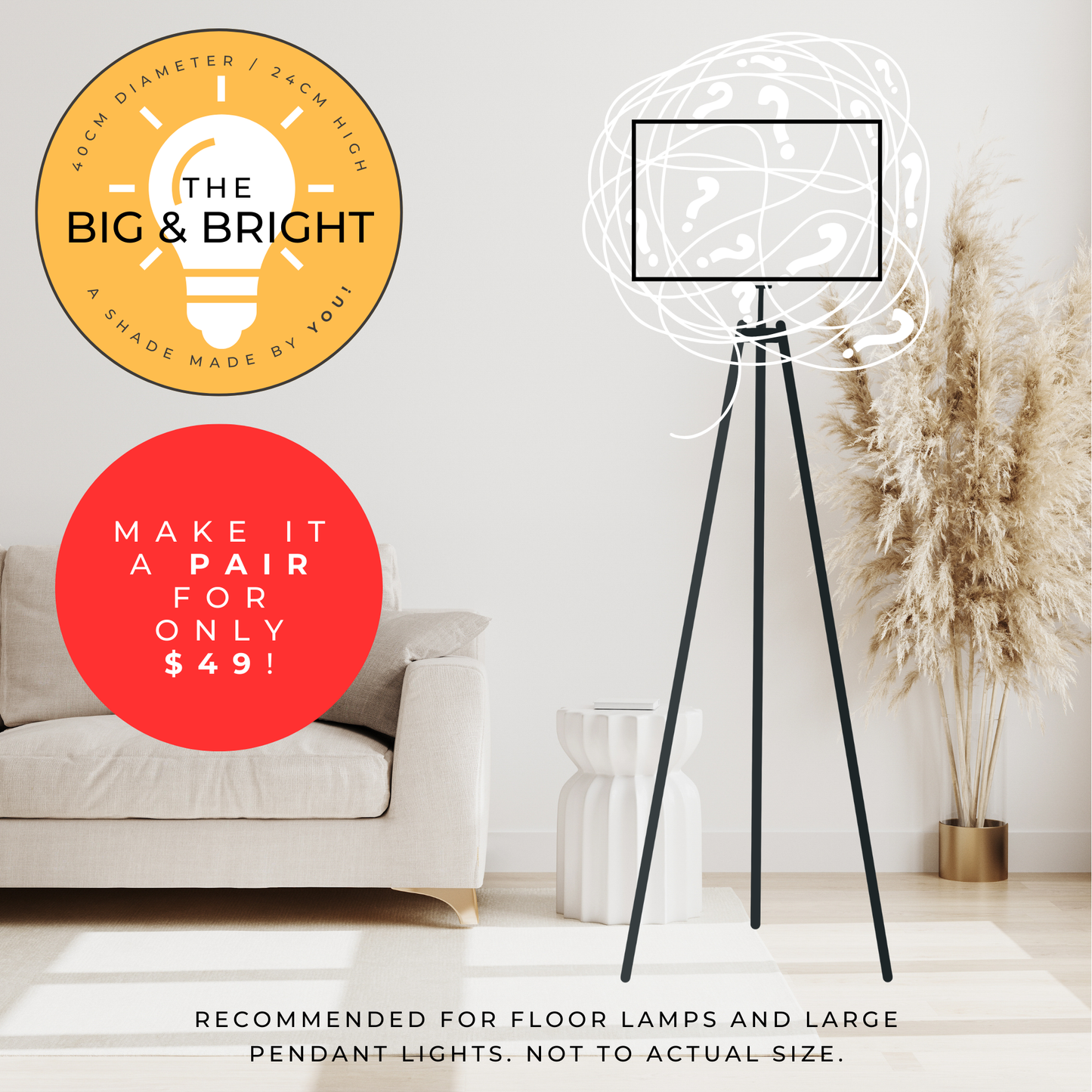 Lampshade Making Kit (Big 'n' Bright 40cm)