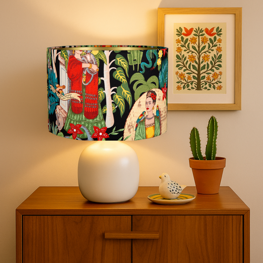 Lil' Bit Lux: Frida in the Garden (Black) Lampshade