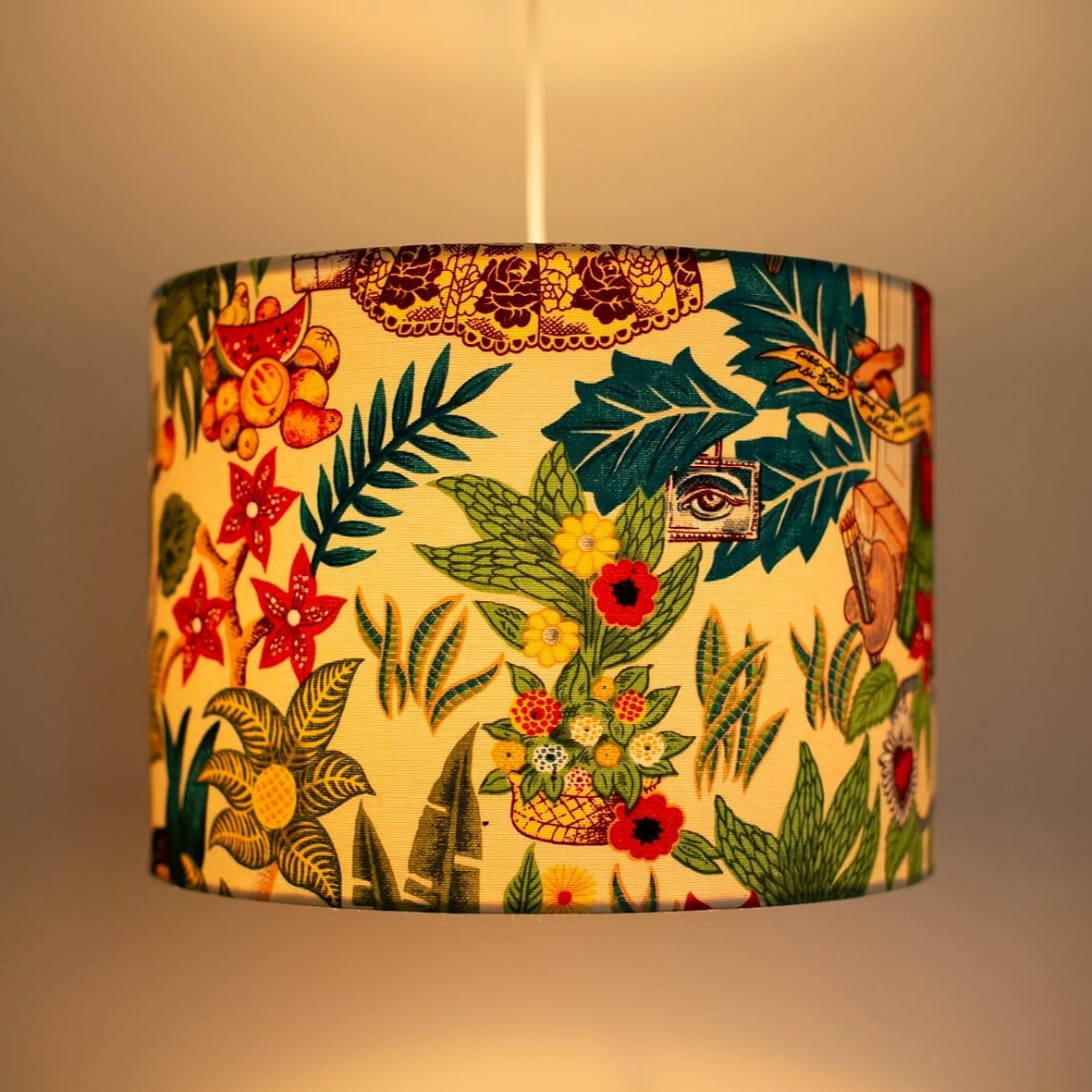 Glow&Co The Classic: Frida in the Garden (Tea) Lampshade